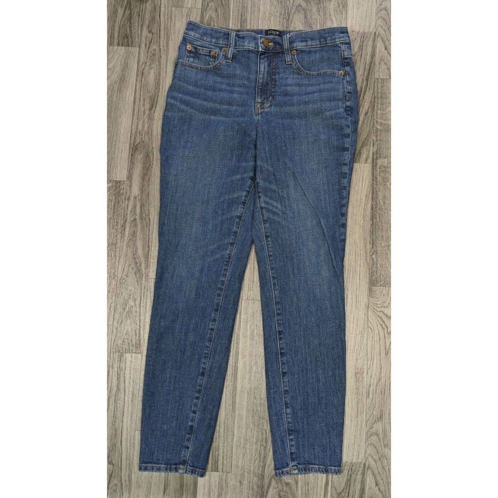 J.Crew Womens Size 27 High Rise Skinny Whiskered Denim Blue Jeans